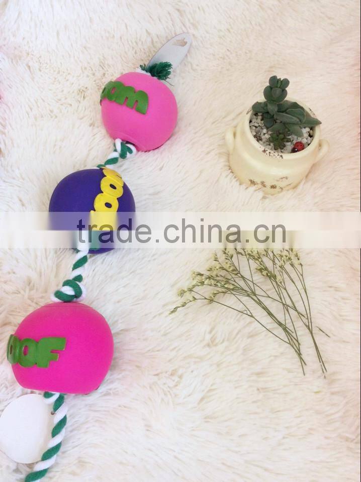 Hot sale ball pet cotton rope toy for dog,vinyl rope toy