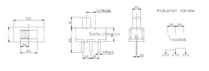 SS-12F20(1p2t)) power slide switch