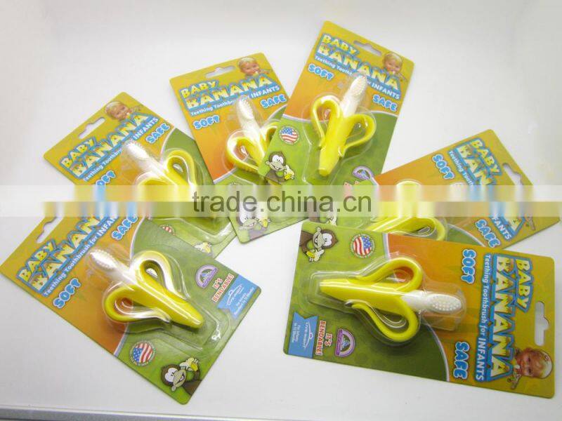 Baby Teething Toys Silicone Soft Banana Teether Toothbrush