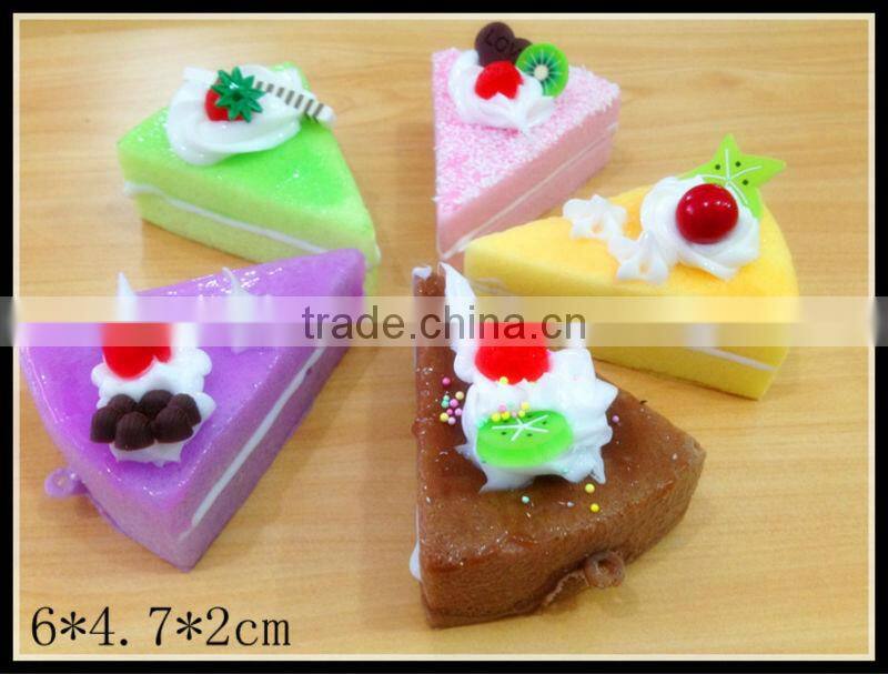 High simulation cake model / triangle artificial colorful cakes for keychain and fridge magnet