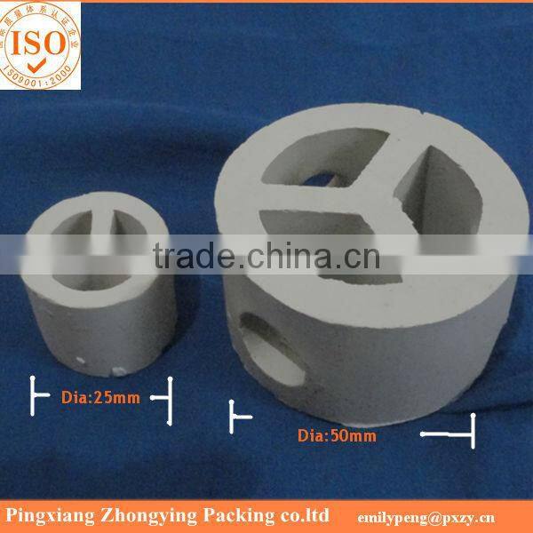 1", 1 1/2". 2" Ceramic Tri-pac Tower packing, Ceramic Random tower packing