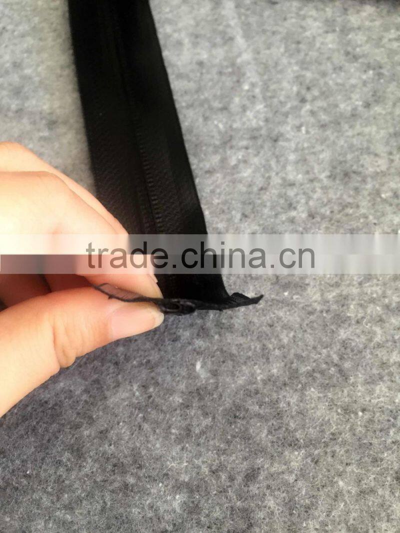Customized 5# water proof nylon zipper shiny finishing --- Chinese coating film