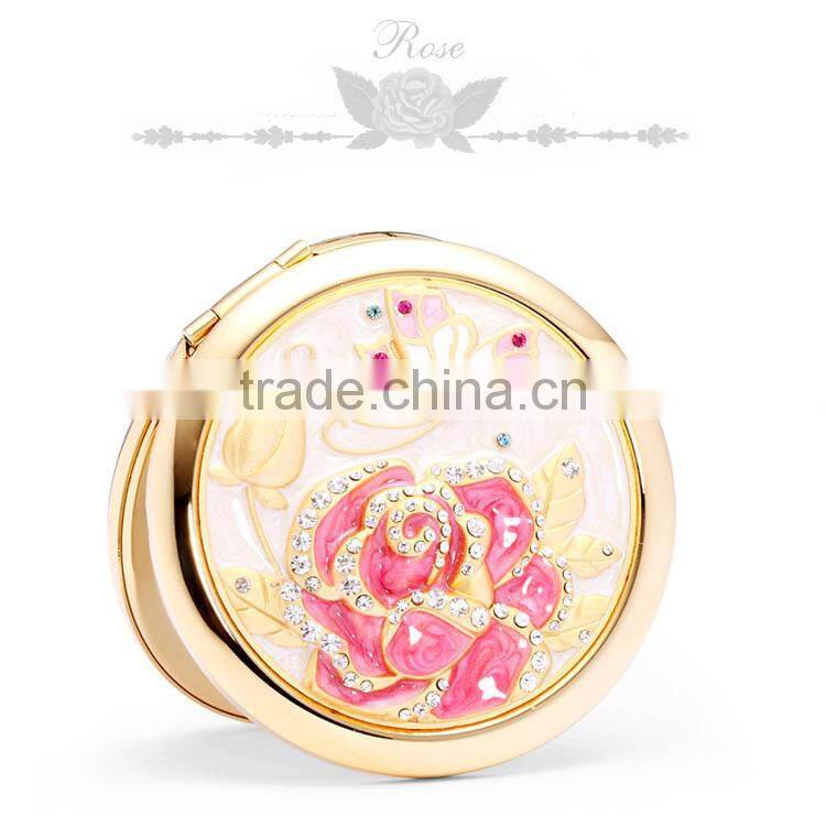 Rose folding Mirror /Make up portable mirror/Pocket Mirror/Valentines Gift