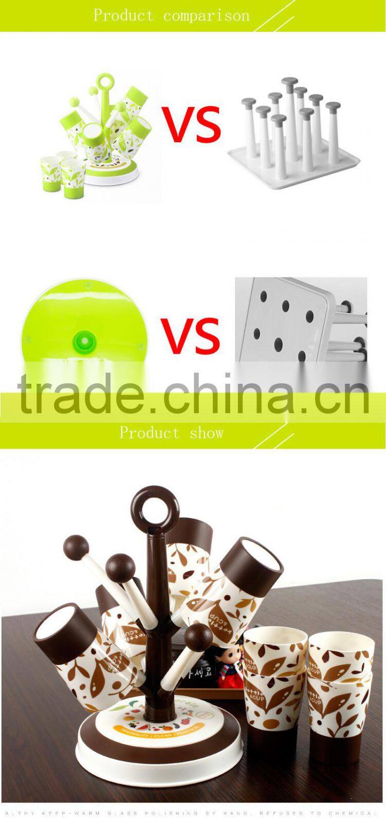 Mug Hooks Stand Tree organizer 8 pcs Racks Kitchen Cup Holder Coffee Tea Home Collection with 8 cups