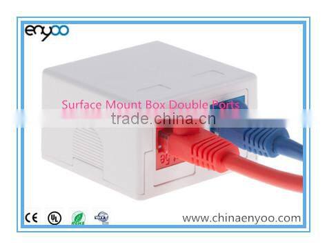 surface mount outlet box, 2 Port with or without keystone jack