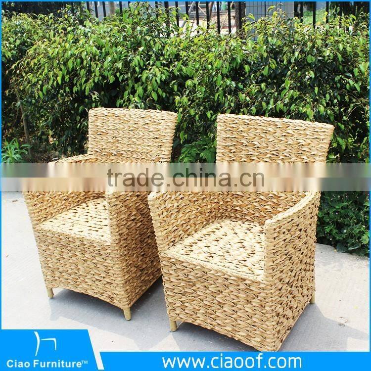 Twisted cane furniture restaurant table and chairs dining set