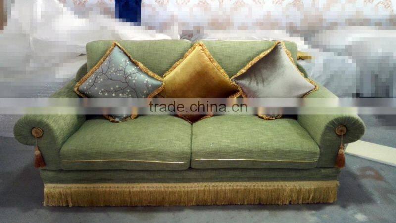 Elegant Green Upholstery Sofa, Classic Wooden Three Seater Sofa Couch, Comfort Living Room Chesterfield Sofa
