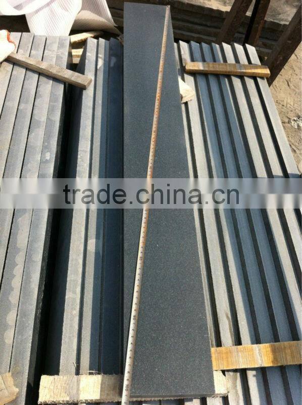 China Black Granite Honed Outdoor Stair Riser