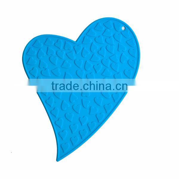 Heart shaped Eco-friendly colorful silicone pot coaster