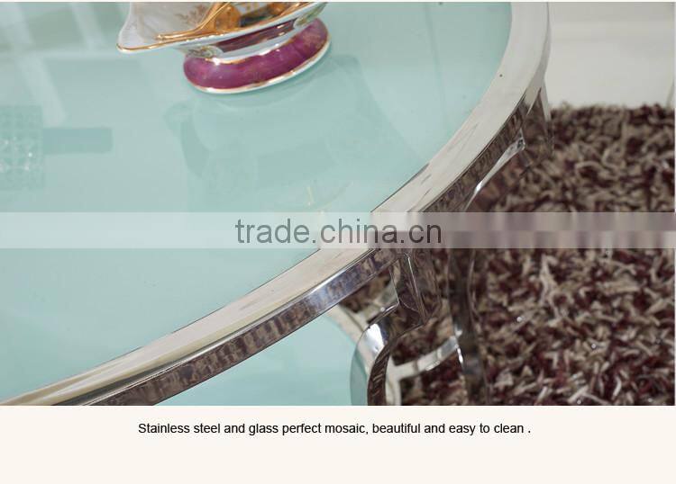 Living Room Furniture Round Glass Mirrored Coffee Table C391