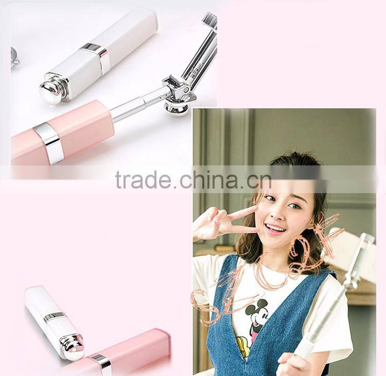 Good quality lipstick style selfie stick portable lipstick selfie stick for smart phone