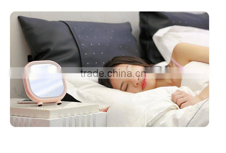 New Cool Multi-functional Makeup Mirror With Bluetooth Speaker LED Light Clock Support Mobile Phone Charging