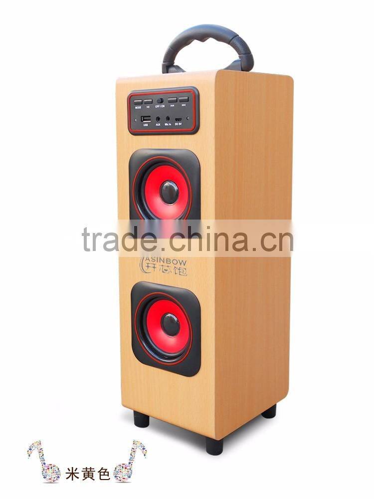 2017 New Design Quadrate Shape Loudspeaker, Wireless Plug-in card Retro Stereo Bluetooth Speaker Box