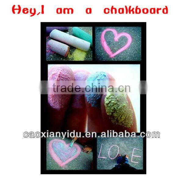 Black Slate Chalk Board Double Sided Natural Wood Frame