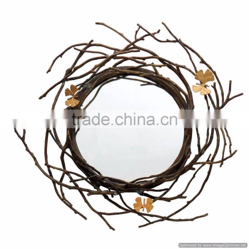 black nickle rock design wall fancy mirror