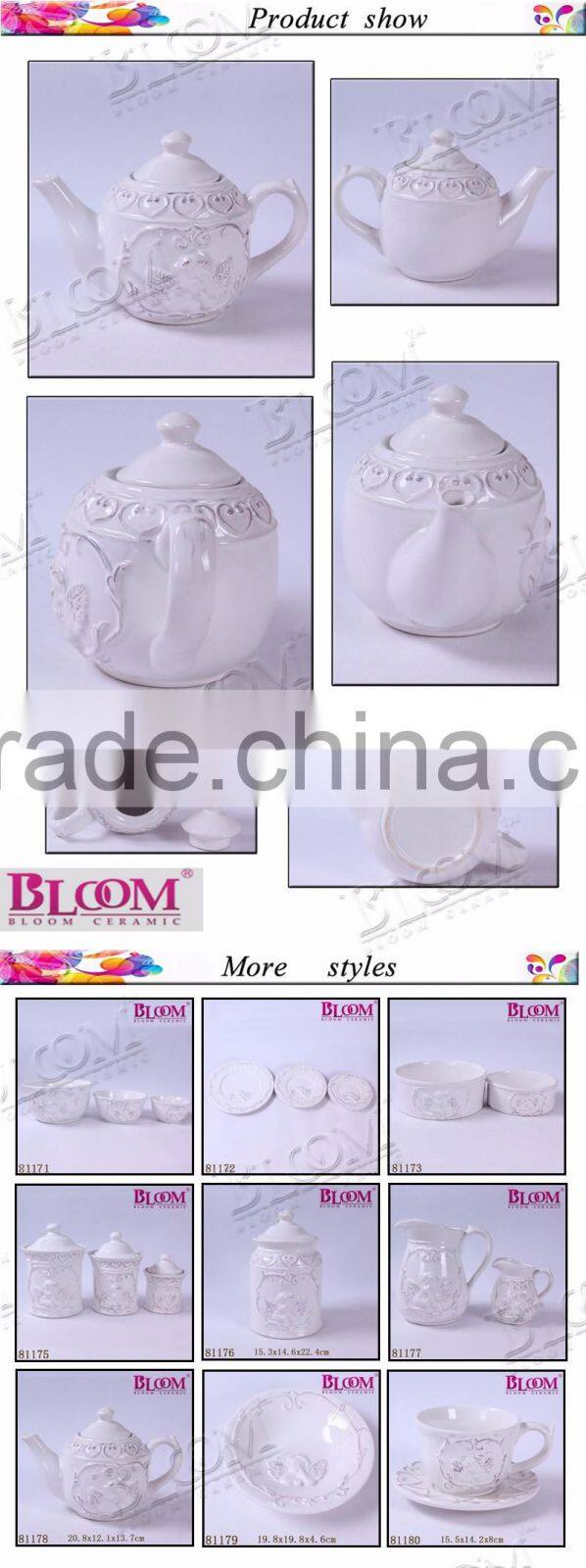 cheap chinese custom white ceramic tea pot
