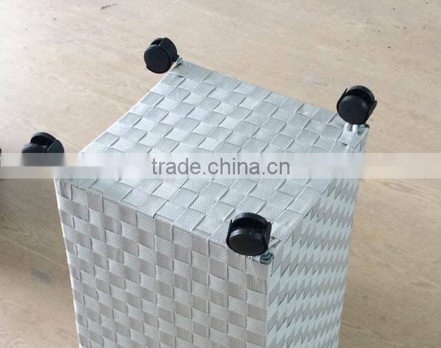 Rolling cheap strong metal frame nylon laundry basket with wheels