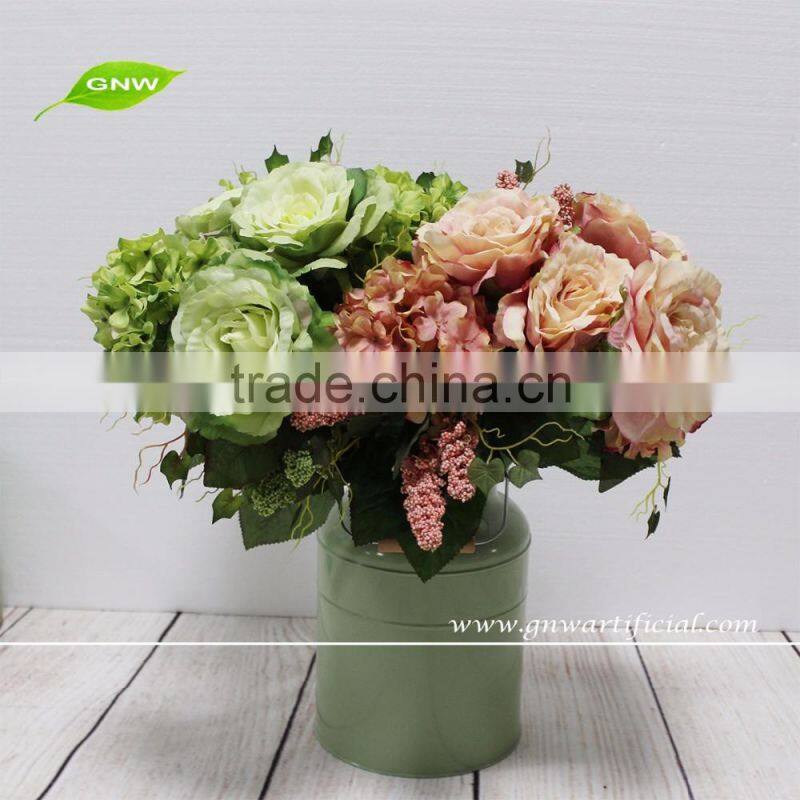 GNW FL-RS60-4-3 High similation Wedding decoration silk flower artificial rose for sale