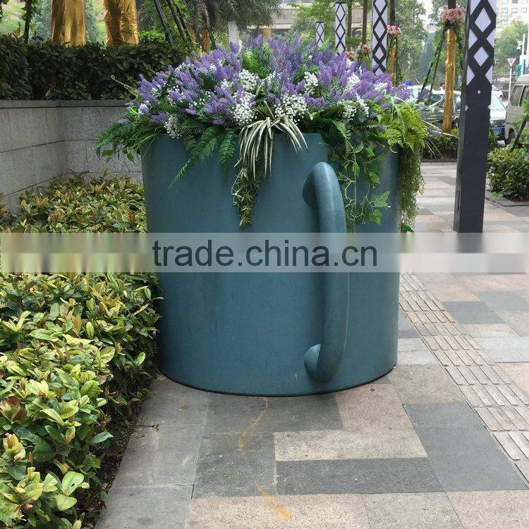 Fiberglass big teacup flowerpot