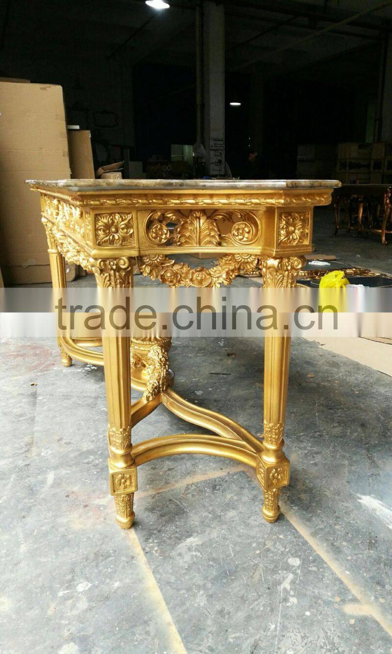 Made in China Foshan factory baroque furniture console gold