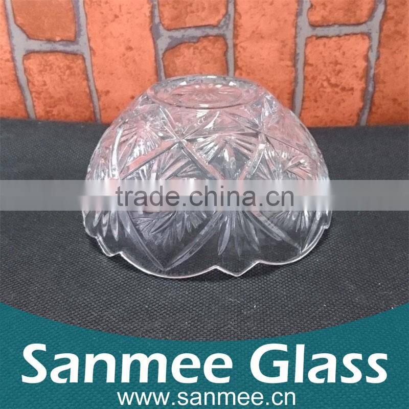 Embossed Sunflower Shpae Clear Glass Bowl Crystal Glass Sugar Bowl