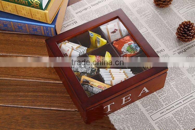 personalized logo printed watch wooden box storage with 10 grids
