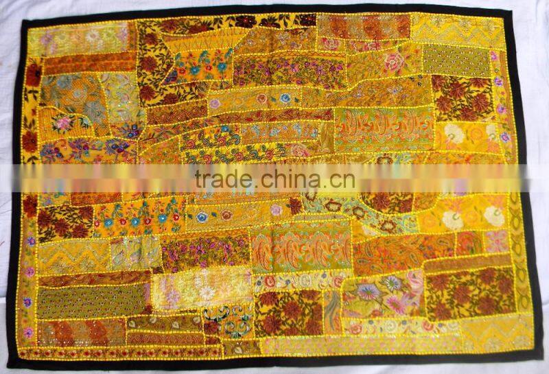 Old Fabric handworked handcrafted Wall Decor - Handworked Cotton Fabric Patchwork Wall Hanging Tapestry