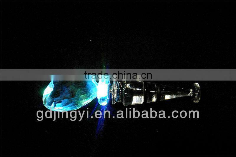 2014 acrylic heart shaped wine stopper with LED