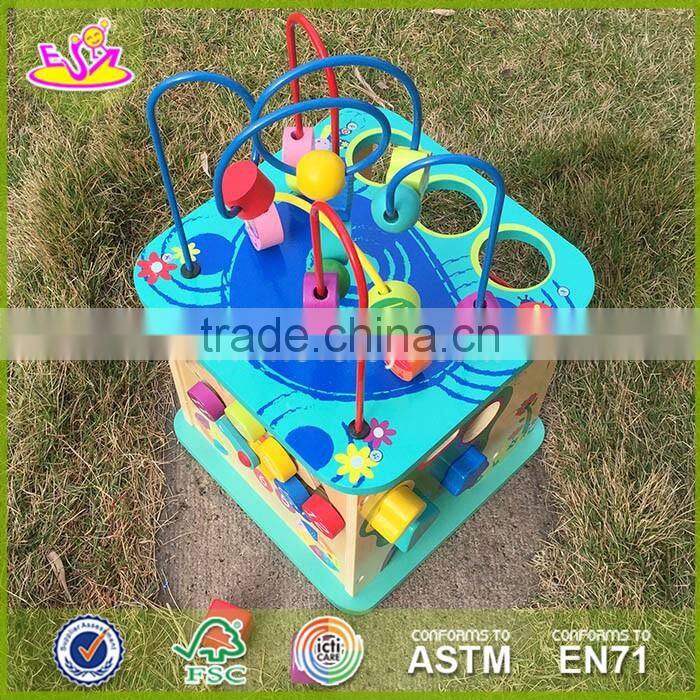 2017 New fashion 5 in 1 baby wooden activity cube toddlers best design wooden activity cube kids wooden activity cube W11B088