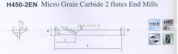 Micro Grain Carbide 2 flutes End Mills