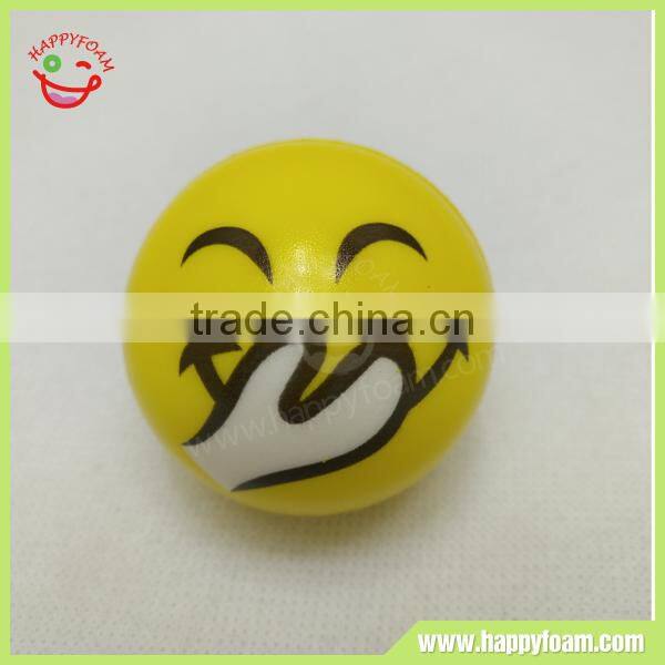 Titter face emoji PU foam stress and bouncing ball toy