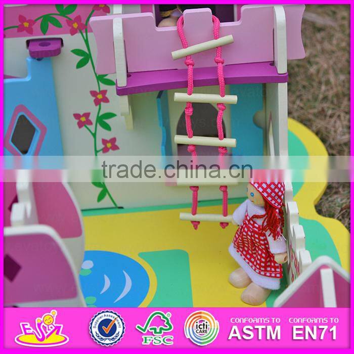 Top fashion kids pretend indoor wooden castle W06A001-S