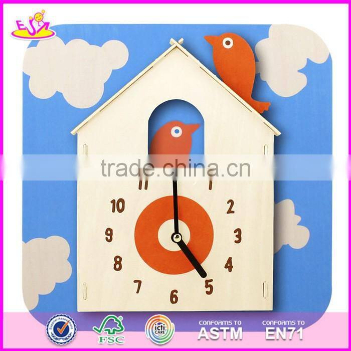 2017 New design toddlers educational toy wooden puzzle clock W14K008