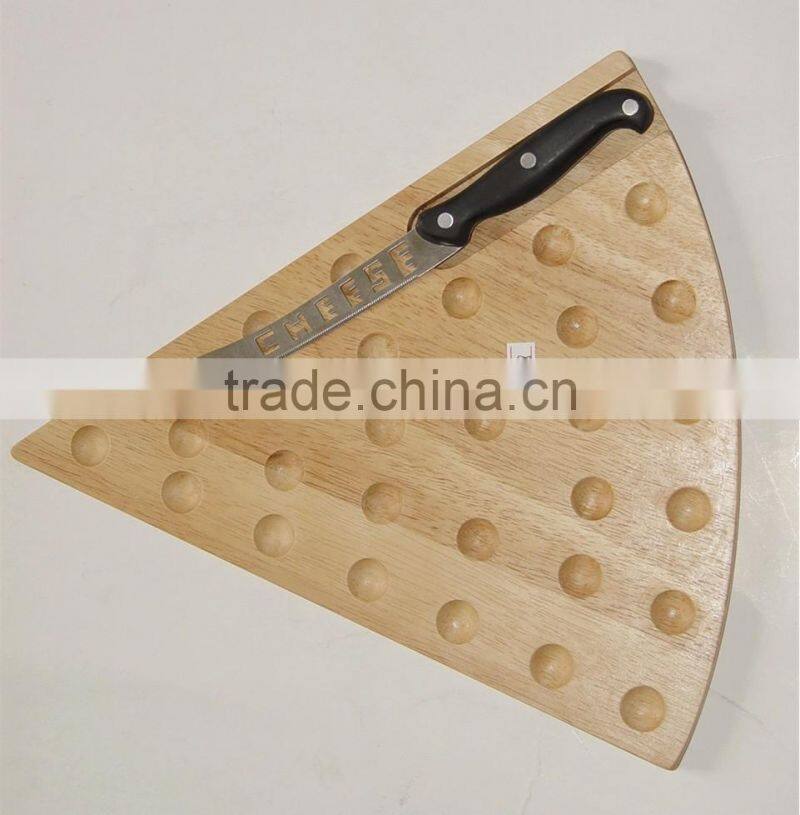 Triangle shape Cheese design board with 1 piece cheese knife set