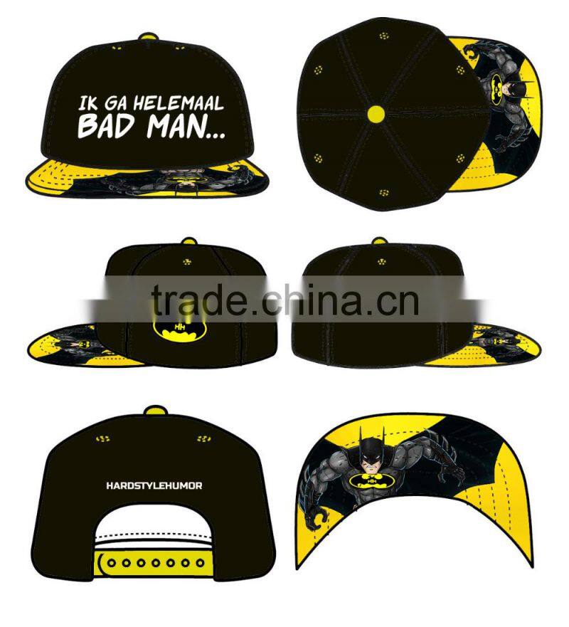 6 Panel embroidered customized snapback caps