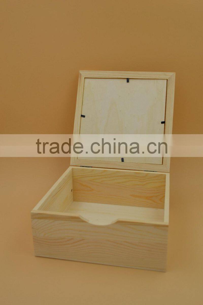 unfinish photo frame wood box wooden treasure chest frame box