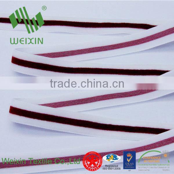 Knitted String Elastic Trimming Lingerie Purfle Velvet Webbing