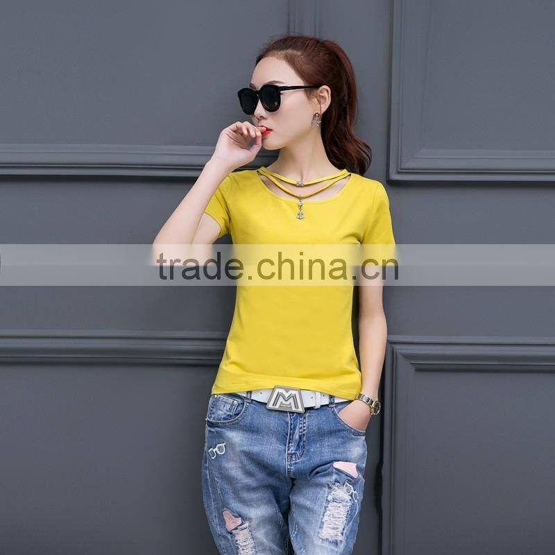 New Casual Women Blank T shirt Customized New Fashion Design Girls t shirt