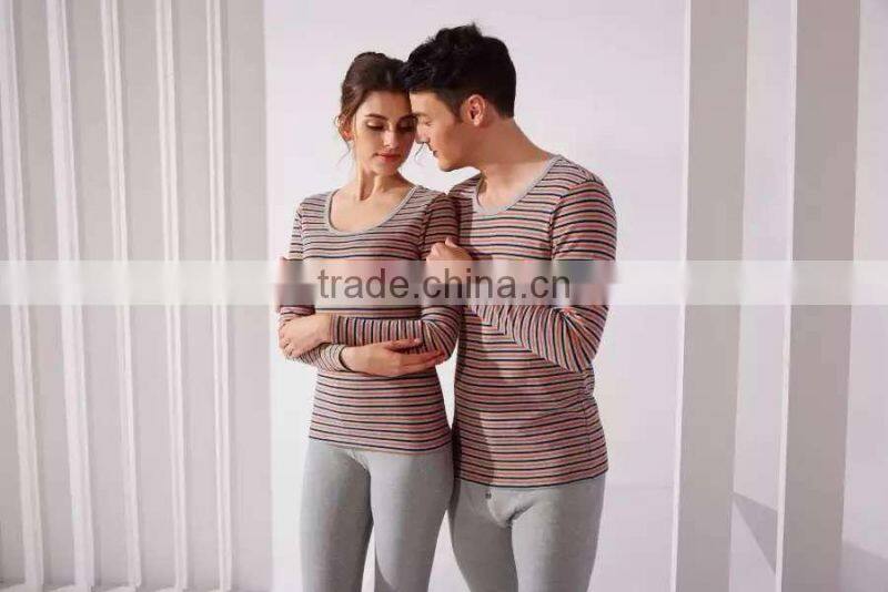 unisex pajama set for couple thermal underwear cotton fabric