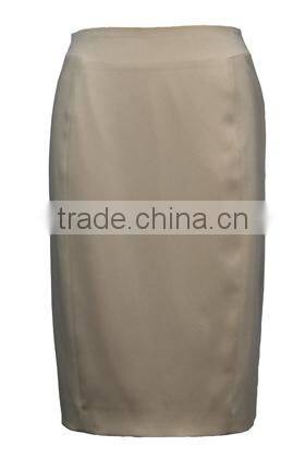 2016 Hot Sale Formal/Mature Clothing Manufacturer Polyester Satin Back Slit Wrap Around Skirts