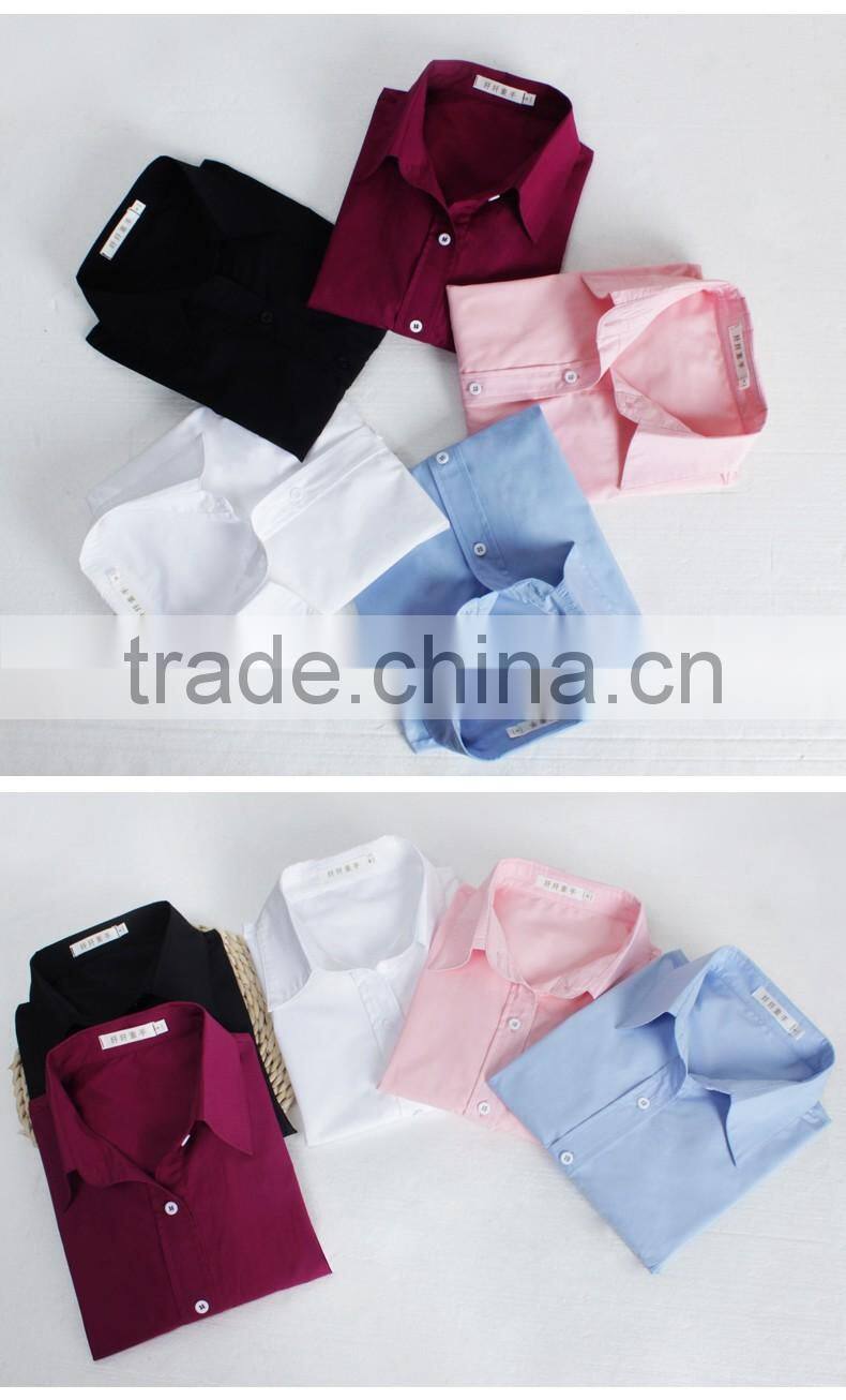 SZXX Hot Wholesale Womens Lady Elegant Office Blue Blouse Shirts