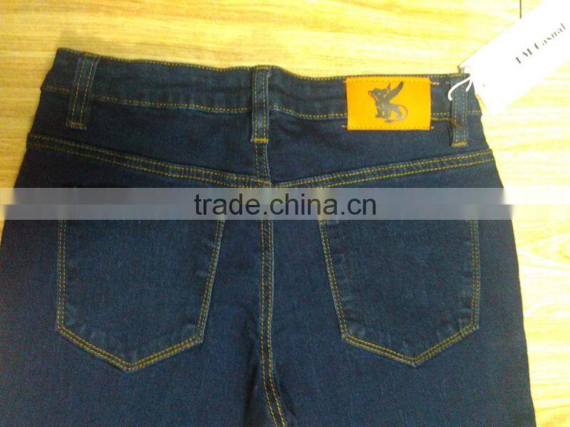 GZY Guangzhou stock lots classical slim fit ladies jeans top design