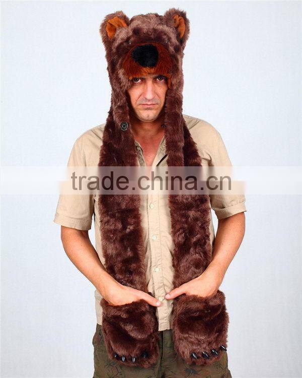New style promotional factory price fashion animal hood hat scarf gloves