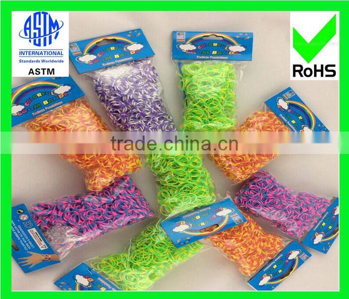 new arrival crazy selling rainbow rubber loom bands wholesale from China
