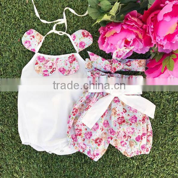 Summer Wear Clothes Little Girl Boutique Clothing Set Matching Printed Shorts 2 Piece Outfit