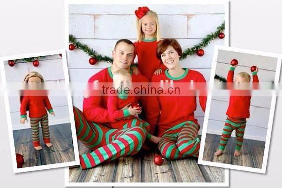 Wholesale christmas pajamas long sleeve round neck 100% cotton casual family matching christmas pajamas