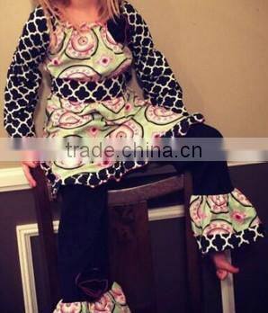 2017 Hot sale in any season colorful striped latest style Wholesale Sleep Clothes Knits Girls Kids Cotton childrens Pajamas