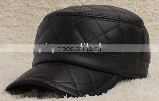 2013 hot selling ear protector genuine leather hat winter hat