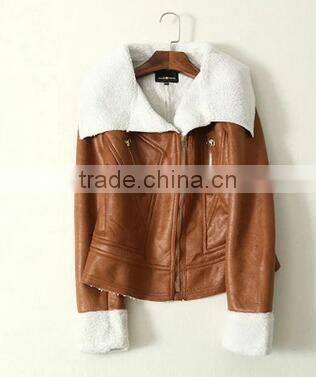 Runwaylover EY1023C Hot Sale 2016 Women Fashion Fur Collar Wool Jackets