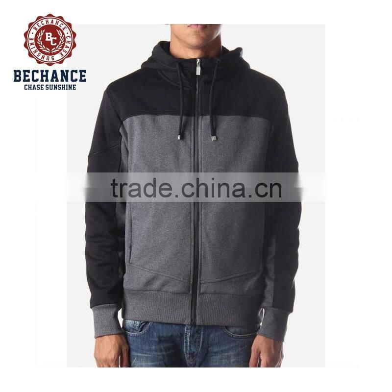 AD2604 men simple design contrast hoodie jacket